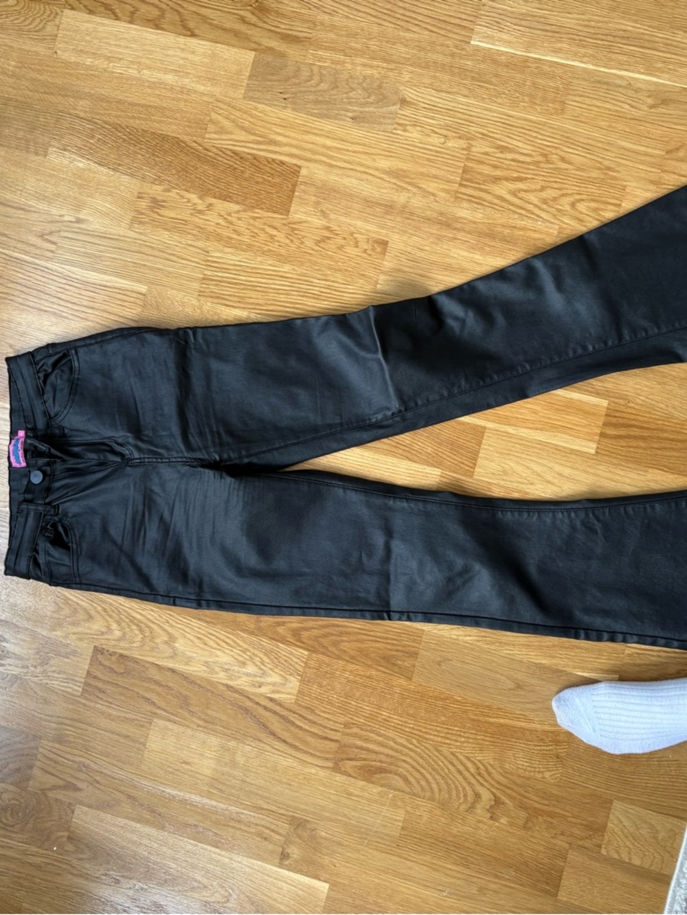 Edikted Black Faux Leather Jeans with Clean Finish